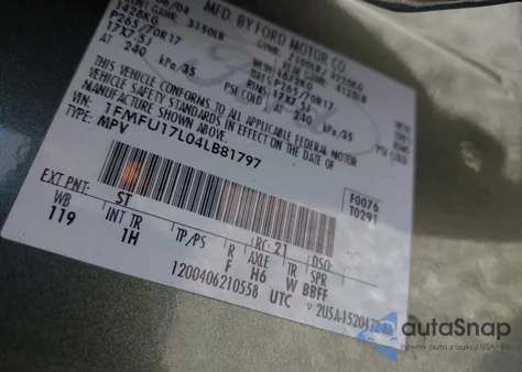 2004 Ford Expedition Eddie Bauer from USA, damaged, VIN 1FMFU17L04LB81797